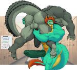  anthro anus balls barely_visible_anus big_butt big_penis butt claws couatl crocodilian duo erection feathered_snake feathers genitals hand_on_butt hand_on_penis holding_partner huge_penis locker_room male male/male muscular muscular_anthro muscular_male muscular_thighs nipples oldshep penis perineum reptile scalie smile snake thick_thighs 