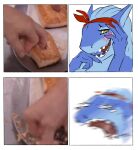  anthro aria_(neracoda) blush blush_lines comic female food gordon_ramsay hi_res human mammal meat meme metaphor neracoda panel_symmetry photography_(artwork) playing_with_your_food raw_meat salmon_(food) solo 