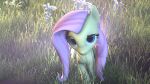  16:9 2014 3d_(artwork) blue_eyes digital_media_(artwork) equid equine eyelashes female feral ferexes fluttershy_(mlp) friendship_is_magic fur grass hair hasbro hi_res hooves mammal multicolored_hair my_little_pony pegasus pink_hair pink_tail plant quadruped solo tail two_tone_hair two_tone_tail widescreen wings yellow_body yellow_ears yellow_fur yellow_wings 