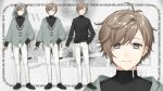  1boy animal_hood black_footwear black_shirt brown_hair closed_mouth ear_piercing earrings full_body grey_eyes grey_hoodie hand_in_pocket hood hoodie jewelry kanae_(11th_costume)_(nijisanji) kanae_(nijisanji) long_sleeves looking_at_viewer male_focus nijisanji official_art pants piercing second-party_source shirt shoes short_hair smile solo tachi-e turtleneck usuke_(u_skeeep) virtual_youtuber white_pants zoom_layer 