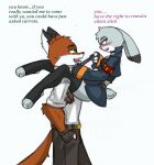  anthro blush canid canine clothing comic disney duo english_text female fox hi_res judy_hopps lagomorph legwear leporid male mammal nick_wilde pace-maker rabbit small_waist text thick_thighs thigh_highs wide_hips zootopia 