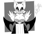  2023 anthro bat bedroom_eyes big_breasts black_and_white breasts breath cleavage clothed clothing echidna eyeshadow female florkofcows hi_res knuckles_the_echidna makeup male mammal meme monochrome monotreme narrowed_eyes rouge_the_bat seductive sega sonic_the_hedgehog_(series) ugandan_knuckles wings 
