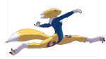  bandai_namco canid canine clothing digimon digimon_(species) flexible fox fur gymnast gymnastics hector21314 leotard mammal renamon splits spread_legs spreading yellow_body yellow_fur 