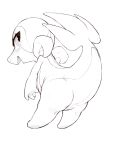  2023 ambiguous_gender anthro azre biped fangs generation_5_pokemon hi_res leaf_tail looking_back monochrome nintendo open_mouth pokemon pokemon_(species) raised_tail rear_view snivy snout solo tail teeth 