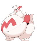  0907_kapi 2023 anthro belly big_belly biped digital_media_(artwork) generation_3_pokemon hi_res huge_belly hyper hyper_belly male navel nintendo nude pokemon pokemon_(species) simple_background solo thick_thighs wide_hips zangoose 