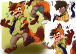  anthro canid canine disney fluffy fluffy_tail fox human hybrid male male/male mammal nageruamado necktie nick_wilde paws possession solo tail transformation zootopia 