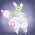  2023 4_fingers absurd_res anthro areola belly big_breasts breasts eeveelution female fingers fur fusion gardevoir generation_2_pokemon generation_3_pokemon genitals green_hair hair hi_res kekinfuntimes mammal markings multicolored_body multicolored_fur navel nintendo nude overweight overweight_anthro overweight_female pokemon pokemon_(species) pokemon_fusion pussy red_eyes red_markings red_spots ring_(marking) solo spots standing umbreon white_body white_fur 