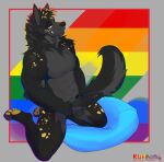  anthro ashkii canid canine canis hi_res kumalowner lgbt_pride male mammal pride_color_background pride_color_flag pride_colors simple_background solo wolf wolf_pride 