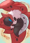  animal_focus aura blue_eyes bug commentary_request floating highres moth multicolored_background multiple_wings nastar_r0 no_humans pokemon pokemon_(creature) sleeping solo volcarona white_fur wings 