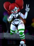  2023 3d_(artwork) animatronic circus_baby_(fnaf) clothed clothing digital_media_(artwork) eyebrows female fingers five_nights_at_freddy&#039;s fnafgamern green_eyes hair hi_res humanoid looking_at_viewer machine not_furry robot robot_humanoid scottgames sister_location smile solo solo_focus 
