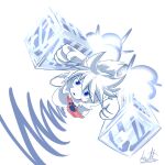  1:1 anthro blue_eyes fur glistening glistening_eyes hair kuttoyaki male messy_hair narrowed_eyes signature simple_background solo tail tail_tuft tuft white_background white_body white_fur white_hair white_tail 
