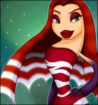  animal_humanoid dragonfish female fin fin_hair fish fish_humanoid hand_on_hip humanoid hybrid lidded_eyes lionfish lips lola_(shark_tale) marine marine_humanoid noseless pseudo_hair red_fin red_lips shark_tale smile solo stripes tan_body verona7881 white_stripes 