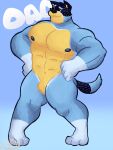  absurd_res anthro bandit_heeler bluey_(series) canid canine canis domestic_dog hi_res male mammal multicolored_body muscular muscular_male nude solo 