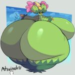  1:1 2023 absurd_res anthro atsuineko big_breasts big_butt biped breasts butt butt_smack digital_media_(artwork) female generation_5_pokemon hi_res huge_breasts huge_butt huge_thighs hyper hyper_breasts hyper_butt hyper_thighs looking_back maractus nintendo nude pokemon pokemon_(species) rear_view simple_background smile solo thick_thighs wide_hips 