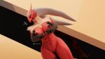  3d_(artwork) anthro avian blaziken blender_(software) blender_cycles blue_eyes breasts cho0c0 digital_media_(artwork) dododragon56 female generation_3_pokemon genitals hi_res holding_breast looking_at_viewer nintendo nipples nude pinup pokemon pokemon_(species) pose pussy red_body simple_background smile solo standing tongue tongue_out 