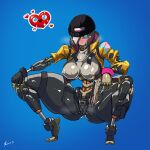  &lt;3 absurd_res areola big_breasts blue_eyes breasts clothing crouching epic_games female fortnite gausscannon grey_body grey_hair gun hair hi_res huge_breasts huge_thighs humanoid looking_at_viewer machine nipples ranged_weapon rebel_(fortnite) robot robot_humanoid signature solo text thick_thighs weapon 