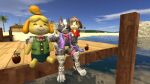  3d_(artwork) animal_crossing anthro beach beverage breasts brother_(lore) canid canine canis clothed clothing coconut coconut_drink dating digby_(animal_crossing) digital_media_(artwork) dock domestic_dog drupe_(fruit) female food fruit fur garry&#039;s_mod grey_body grey_fur group hair hut isabelle_(animal_crossing) male male/female mammal nintendo outside palm_tree plant rock sand sea seaside shih_tzu sibling_(lore) sky smile star_fox toy_dog tree trio unknown_artist water wolf_o&#039;donnell wood 