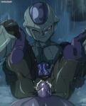  2_penises alien alien_genitalia alien_humanoid angry animal_genitalia annoyed bodily_fluids butt butt_focus cloaca cum cum_inside dragon_ball dragon_ball_super duo first_person_view frieza_race frost_(dragon_ball) genital_fluids genitals hi_res hit_(dragon_ball) humanoid legs_up male male/male multi_genitalia multi_penis outside penis penis_on_cloaca sex_under_rain urokinao vein wet 