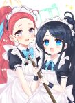  &lt;key&gt;_(robot)_(blue_archive) 2girls apron aris_(blue_archive) aris_(maid)_(blue_archive) black_dress black_hair blue_archive blue_bow blue_bowtie blue_eyes blue_ribbon blush bow bowtie broom dress forehead frilled_apron frills green_halo hair_pulled_back halo highres holding holding_broom maid maid_apron maid_headdress multiple_girls neck_ribbon official_alternate_costume open_mouth parted_lips ponytail puffy_short_sleeves puffy_sleeves purple_eyes red_hair ribbon shikito short_sleeves sidelocks sparkle tearing_up white_apron wrist_cuffs yellow_halo yuzu_(blue_archive) yuzu_(maid)_(blue_archive) 