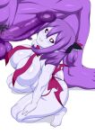  breasts corruption demon demon_girl gigantic_penis highres huge_breasts huge_penis imminent_fellatio imminent_penetration inu-g large_breasts large_penis nukomashi_dou penis purple_hair tagme 