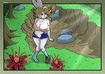  absurd_res ambiguous_gender antennae_(anatomy) anthro areola areola_slip big_breasts blonde_hair blush body_blush bottomwear breasts clitoris clothed clothing ear_piercing elemental_creature female flora_fauna flower flower_creature footwear forest forest_background fur genitals glazed_penis group h1draw hair hi_res hotpants humanoid_genitalia humanoid_penis lagomorph leporid mammal mary_thumperson mature_anthro mature_female nature nature_background nervous nipple_slip one_breast_out one_shoe_on penis piercing plant pussy pussy_blush pussy_peek rabbit red_petals shirt shorts skimpy socks tank_top topwear torn_clothing tree trio wardrobe_malfunction white_body white_fur 