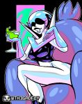  2022 acid chair container cup darkner deltarune drinking_glass female furniture glass glass_container glass_cup hi_res humanoid machine queen_(deltarune) robot solo th3gadfly throne undertale_(series) wine_glass 