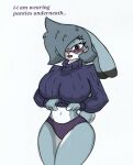  anthro big_breasts blush breasts clothing disney eyewear female glasses hi_res pace-maker small_waist solo sweater thick_thighs topwear violet_hopps wide_hips zootopia 
