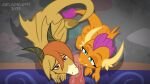  anthro blue_eyes brown_eyes dragon female first_person_view friendship_is_magic genitals group hasbro licking looking_at_viewer male male/female male_pov metalhead97 my_little_pony ocellus_(mlp) oral orange_body penile penis penis_lick sex smolder_(mlp) tail tongue tongue_out trio wings yellow_body 