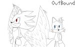  anthro blue_eyes canid canine clothing duo eulipotyphlan fox fur gloves handwear hedgehog hi_res male mammal miles_prower outbound pose red_eyes saints_row sega shadow_the_hedgehog sketch sonic_the_hedgehog_(series) standing tail wings 