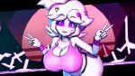  2022 3d_(artwork) 4k absurd_res accessory animatronic anthro avian big_breasts big_butt bird bracelet breasts bubble_butt butt chica_(cally3d) chicken cleavage clothed clothing crop_top curvaceous curvy_figure detailed_background digital_media_(artwork) eyelashes female fingers five_nights_at_freddy&#039;s five_nights_at_freddy&#039;s:_security_breach fredina&#039;s_nightclub galliform gallus_(genus) gesture glamrock_chica_(fnaf) hair hair_accessory hair_tie hairpin hi_res hourglass_figure huge_breasts huge_butt jewelry looking_at_viewer machine open_mouth panties phasianid pink_eyes robot scottgames shirt skimpy small_waist solo source_filmmaker steel_wool_studios themanwithaquest thick_thighs topwear underwear v_sign vaporwave voluptuous white_body white_hair white_skin wide_hips 