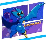  adorabat animal_humanoid anthro bat big_breasts big_butt blush breasts butt cartoon_network female hi_res huge_butt huge_thighs humanoid juanp1arts mammal mammal_humanoid mao_mao:_heroes_of_pure_heart membrane_(anatomy) membranous_wings multicolored_body nude smile solo text thick_thighs wings 