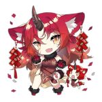  2girls :d animal_ear_request animal_ears artist_request blush blush_stickers brown_dress chibi china_dress chinese_clothes claw_pose confetti dragon_print dress drum facial_mark fairy_(girls&#039;_frontline) firecrackers full_body fur-trimmed_collar fur-trimmed_footwear fur-trimmed_gloves fur_trim girls&#039;_frontline gloves hair_between_eyes horns instrument long_hair looking_at_viewer multiple_girls official_art open_mouth print_dress red_footwear red_gloves red_hair sharp_teeth simple_background single_horn slit_pupils smile standing tail teeth thick_eyebrows third-party_source translation_request transparent_background upper_teeth_only v-shaped_eyes yellow_eyes zodiac_fairy_(girls&#039;_frontline) 