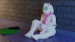  3d_(artwork) anthro boss_monster bovid caprine clothes_on_floor deltarune digital_media_(artwork) hi_res male mammal masturbation orange_gouice ralsei solo solo_focus undertale undertale_(series) 