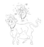  2023 ahegao all_fours bell black_and_white blush bovid bovine cattle clothing disney eyelashes female feral hat headgear headwear hi_res home_on_the_range hooves long_tail looking_pleasured mammal mhdrawin monochrome mrs._caloway open_mouth open_smile smile solo tail tail_tuft teats teeth tongue tongue_out tuft udders 