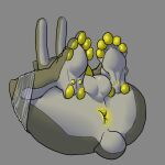  absurd_res ada_(core34) anthro anus balls bound butt genitals green_body hi_res hindpaw lagomorph legs_tied lying machine male mammal on_back pawpads paws penis perineum rabbit_ears robot scut_tail short_tail solo tail thecore34 yellow_anus yellow_pawpads 