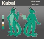  absurd_res alternate_version_at_source anthro dragon genitals gesture green_body green_scales hi_res horn kabal_manegold male mocha-wing model_sheet orange_eyes penis scales snout solo spikes spikes_(anatomy) tail v_sign 