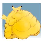  belly belly_rolls belly_squish big_belly big_moobs cel_shading chubby_cheeks double_chin fat_rolls fatpikachu generation_1_pokemon gradient_background hand_on_stomach hands_on_stomach huge_thighs immobile moobs morbidly_obese nintendo obese overweight pikachu pokemon pokemon_(species) shaded simple_background solo squish thick_arms thick_thighs 