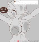  absurd_res against_surface big_breasts breasts breasts_on_glass english_text female gardevoir generation_3_pokemon hi_res nintendo nipple_outline not_furry on_glass pokemon pokemon_(species) smile solo text thyhsilverfeet 