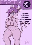  2021 absurd_res anthro artist_name biped breasts cheek_tuft dated digital_media_(artwork) ear_piercing eeveelution espeon eyebrows eyewear facial_tuft featureless_breasts female forked_tail freckles fur generation_2_pokemon glasses hair hi_res kooriki looking_at_viewer navel nintendo open_mouth piercing pokemon pokemon_(species) portrait purple_body purple_eyes purple_fur purple_hair round_glasses shaded solo standing tail three-quarter_portrait tuft unusual_anatomy unusual_tail 