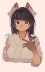 absurd_res arumo asian_clothing big_breasts black_hair breasts brown_eyes canid canine clothing east_asian_clothing female fox hair hi_res japanese_clothing komena_akamori long_hair looking_at_viewer mammal miko_outfit mouth_closed smile solo 