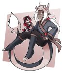  absurd_res clawed_feet clawed_hands clothed clothing doll hair hi_res horn horned_humanoid humanoid humanoid_pointy_ears male plushie red_eyes shriekingmagpie solo tail white_hair 