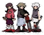  .flow 3girls 9twoeight black_socks blood blood_on_clothes blue_eyes brown_eyes brown_hair chainsaw closed_mouth highres holding holding_chainsaw holding_knife knife long_hair long_skirt long_sleeves looking_at_viewer madotsuki multiple_girls red_eyes red_footwear red_skirt red_sweater sabitsuki short_hair simple_background skirt sleeveless sleeveless_sweater socks sweater urotsuki white_background white_skirt white_socks yume_2kki yume_nikki 