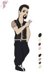  absurd_res black_bottomwear black_clothing black_jeans black_pants black_topwear black_vest bottomwear clothed clothing denim denim_clothing fenny_(fennythefox) fennythefox footwear hair hi_res human jeans male mammal model_sheet pants punk reference_image rock shirt shoes topwear vest 