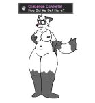  anthro big_breasts blush breasts butt chubby_female crossgender digital_media_(artwork) embarrassed english_text female fur gender_transformation genitals mammal mtf_crossgender nipples nude procyonid pussy raccoon shy sillyman357 simple_background slightly_chubby solo text thick_thighs transformation white_background wide_hips 