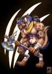  anthro axe fantasy gnoll hi_res hyena male mammal muscular muscular_anthro muscular_male redlynx369 solo transformation weapon 