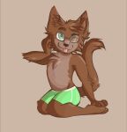  anthro clothing domestic_cat eyewear felid feline felis glasses hi_res jesse_cat kneeling looking_at_viewer male mammal one_eye_closed rexy_art solo tongue tongue_out underwear wink winking_at_viewer 