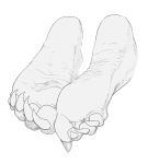  ambiguous_gender anthro barefoot claws feet foot_fetish foot_focus hi_res humanoid kredri paws simple_background soles solo toe_claws toes unknown_species wrinkled_feet 