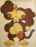  big_feet big_muscles big_nipples big_penis feet genitals haplorhine hi_res huge_muscles huge_penis humanoid hyper hyper_genitalia hyper_muscles hyper_penis male mammal monkey muscular nipples penis primate solo unknown_artist vascular 