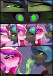  anthro anthro_on_anthro arthropod bodily_fluids changeling chrysalisdraws comic duo equid equine female female/female french_kissing friendship_is_magic hasbro hi_res horn kissing mammal my_little_pony princess_cadance_(mlp) pupils queen_chrysalis_(mlp) saliva saliva_string slit_pupils tongue tongue_out unicorn 