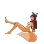  absurd_res andromorph anthro barefoot biped breasts brown_hair canid canine dapne_osiumn feet female fox fur hair happy hi_res intersex long_hair mammal nude pose sellen_sprind smile solo toes 